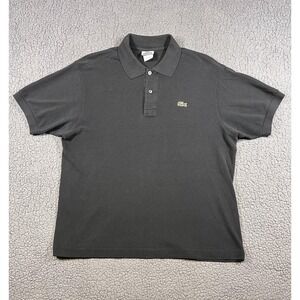 Lacoste Polo Shirt Mens Large Black Classic Crocodile Pique Short Sleeve Golf